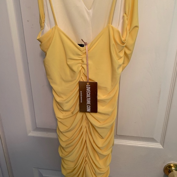 Mini Yellow Bodycon Dress - Picture 4 of 7